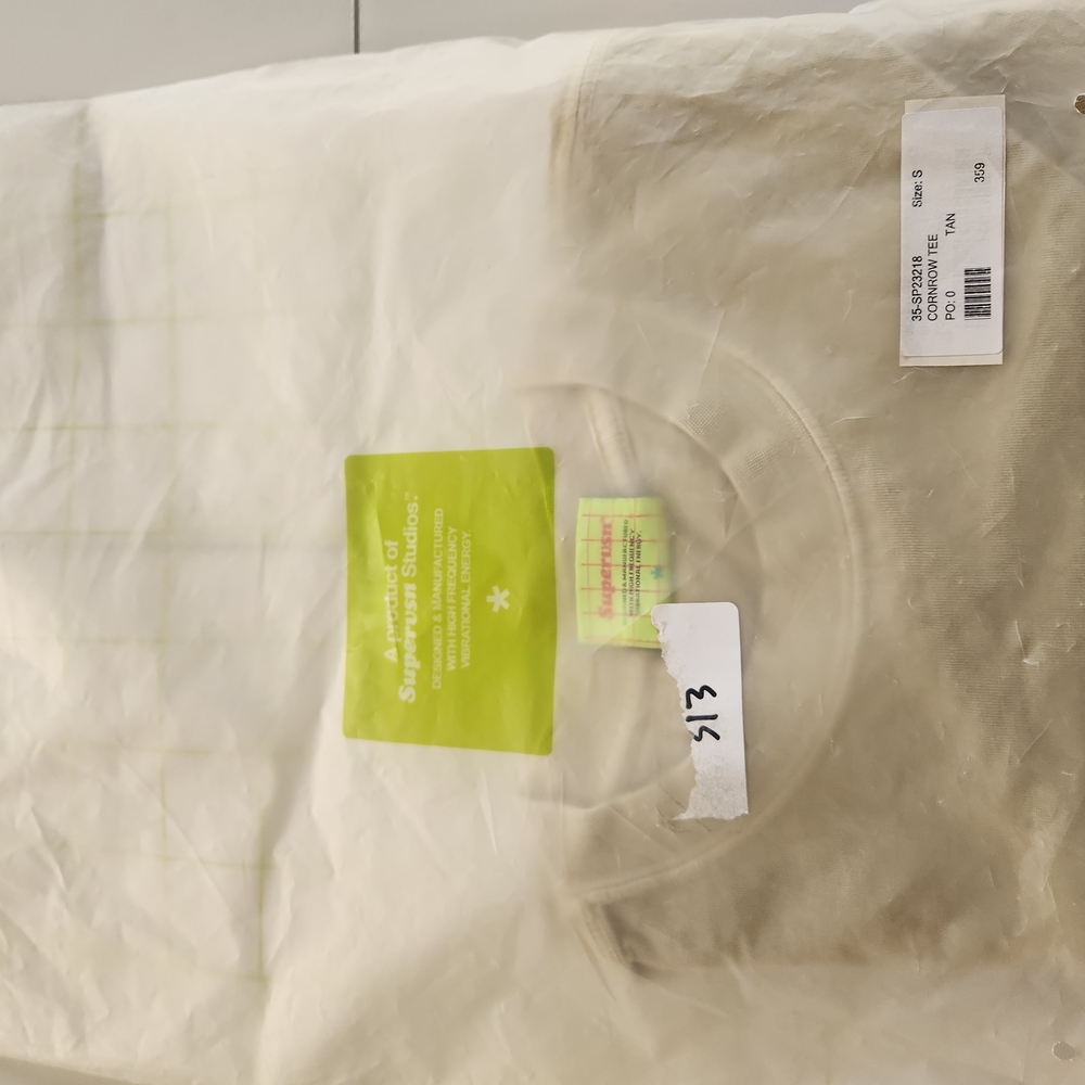 Supervsn Studios Beige Crewneck T Shirt Size Small NWT